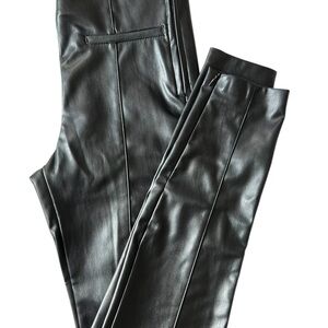 ZARA Faux Leather Pants–Black–Size S with Side Zipper